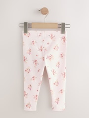 Ecru/Weiss/Geblümt - Gerippte Leggings (3Monate -7Jahre) - Bild 6 von 9
