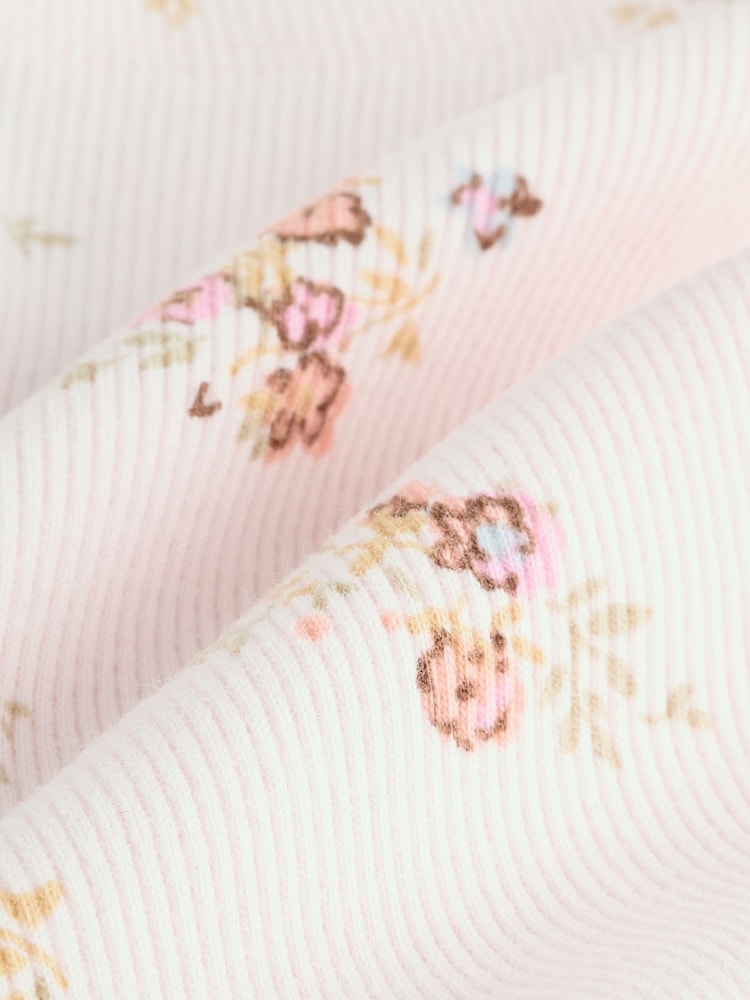 Ecru/Weiss/Geblümt - Gerippte Leggings (3Monate -7Jahre) - Bild 9 von 9