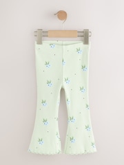 Mint Green Blueberry Rib Flare Leggings (3mths-7yrs) - Image 4 of 7