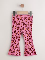 Violett/Leopardenprint - Gerippte Schlagleggings (3 Monate bis 7 Jahre) - Bild 4 von 7