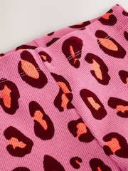 Violett/Leopardenprint - Gerippte Schlagleggings (3 Monate bis 7 Jahre) - Bild 6 von 7