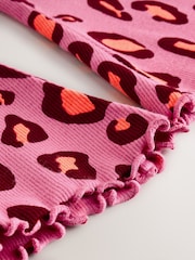 Violett/Leopardenprint - Gerippte Schlagleggings (3 Monate bis 7 Jahre) - Bild 7 von 7