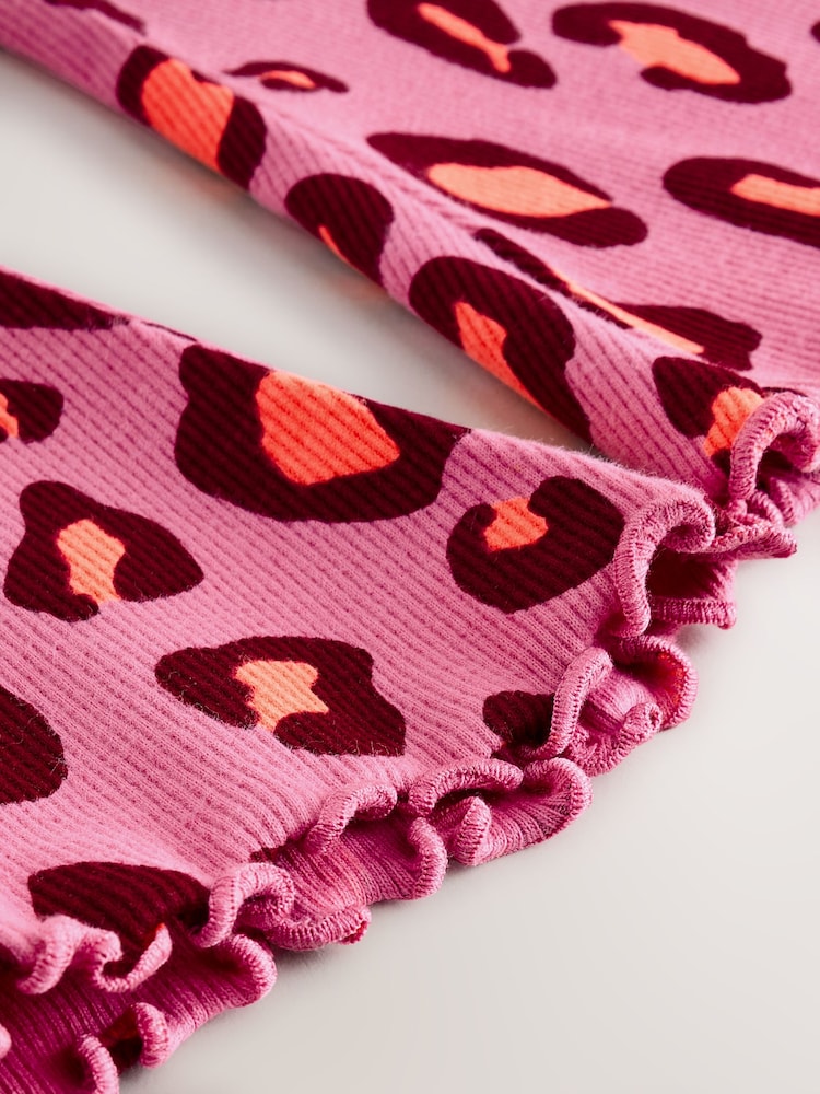 Violett/Leopardenprint - Gerippte Schlagleggings (3 Monate bis 7 Jahre) - Bild 7 von 7