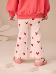 Light Pink Heart Rib Flare Leggings (3mths-7yrs) - Image 2 of 7