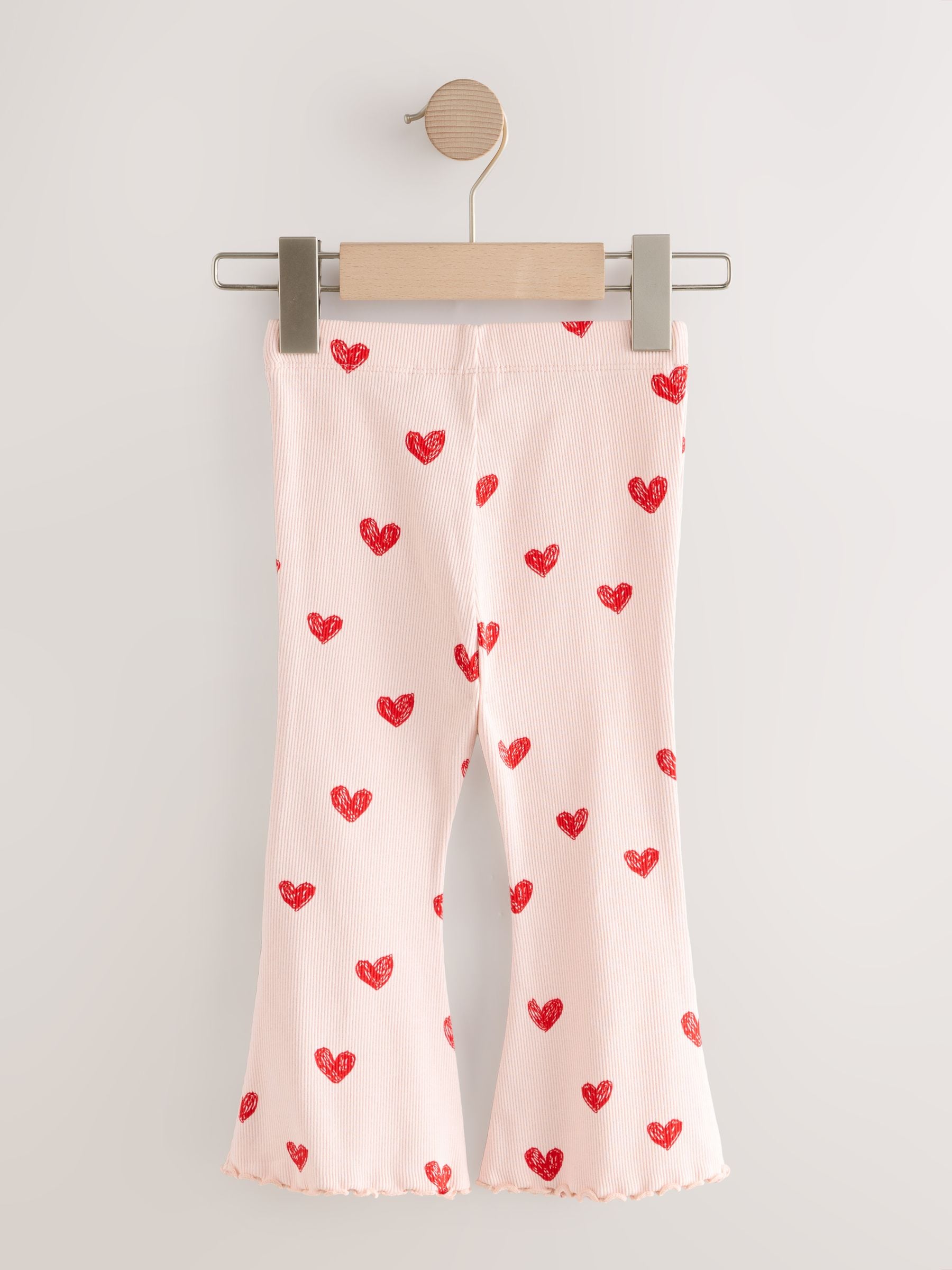 Buy Light Pink Heart Rib Flare Leggings (3mths-7yrs) from Next USA