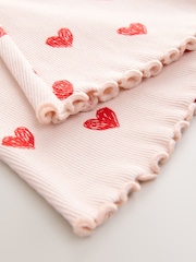 Light Pink Heart Rib Flare Leggings (3mths-7yrs) - Image 7 of 7