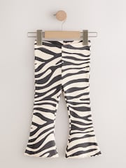 Black/White Rib Flare Leggings (3mths-7yrs) - Image 1 of 4