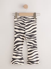 Black/White Rib Flare Leggings (3mths-7yrs) - Image 2 of 4