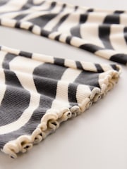 Black/White Rib Flare Leggings (3mths-7yrs) - Image 3 of 4