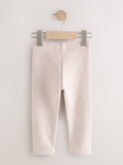 Ecru Stripe Bear Knee Embellished Leggings (3mths-7yrs) - Image 6 of 8