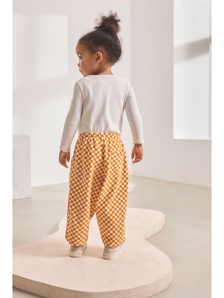Orange Checkerboard Barrel Leg Trousers (3mths-7yrs) - Image 1 of 16