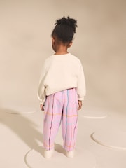 Lilac Purple Check Textured Barrel Leg Trousers (3mths-7yrs) - Image 3 of 8