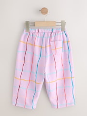 Lilac Purple Check Textured Barrel Leg Trousers (3mths-7yrs) - Image 6 of 8