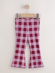 Burgundy Red Rib Flare Leggings (3mths-7yrs) - Image 4 of 7