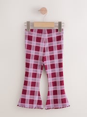 Burgundy Red Rib Flare Leggings (3mths-7yrs) - Image 5 of 7