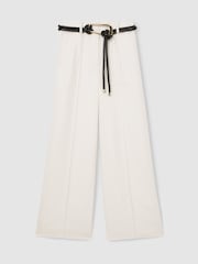 Wit - Reiss Dion Atelier Wide Leg Belted Suit Trousers - Image 2 of 8