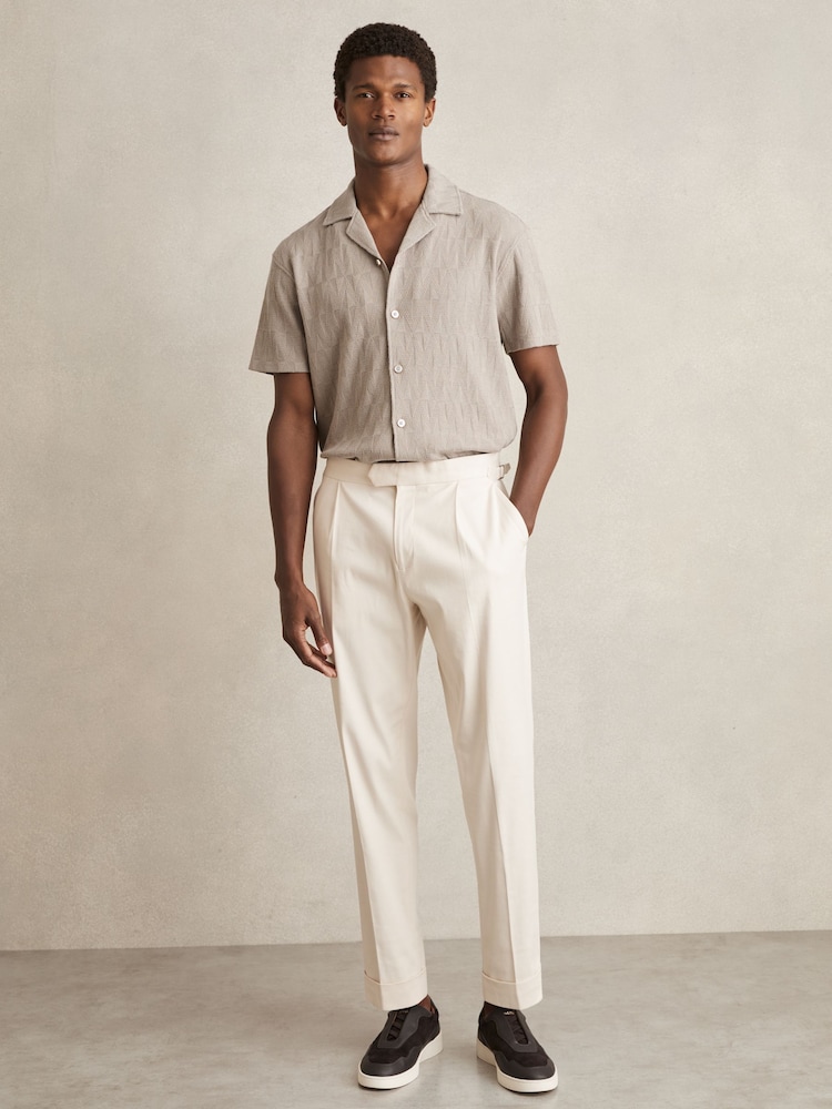 Chemise texturée en coton à col cubain Reiss Ackling - Image 3 of 6