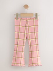 Pink Check Rib Flare Leggings (3mths-7yrs) - Image 4 of 7