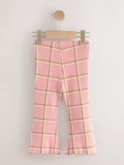 Pink Check Rib Flare Leggings (3mths-7yrs) - Image 5 of 7