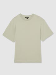 Reiss Sage Green Tate Cotton Garment-Dyed Oversized T-Shirt - Image 2 of 6