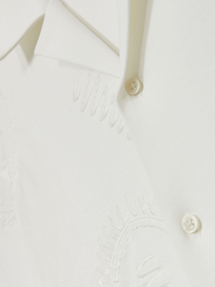 Reiss White Stockwell Cotton Paisley-Embroidered Shirt - Image 6 of 6