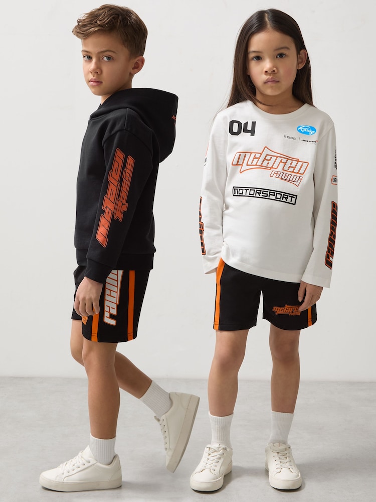 Negro/naranja - Reiss Ride Unisex Fit McLaren F1 Team Drawstring Shorts - Imagen 2 de 8