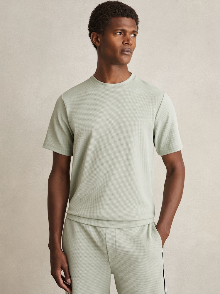 Verzui - Tricou la baza gâtului texturat Reiss Wick - Image 3 of 6