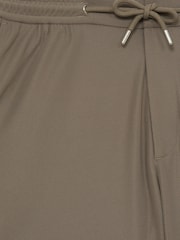 Reiss Mocha Brown Newmark Textured Drawstring Shorts - Image 6 of 6
