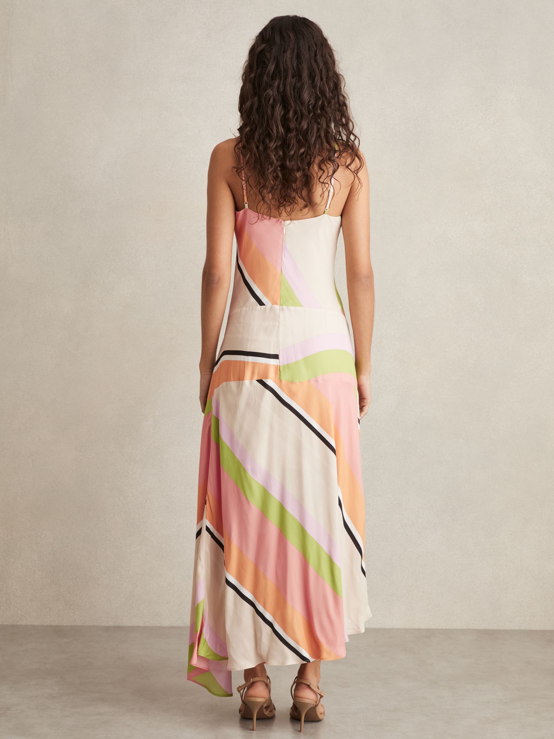 【海外限定】REISSドレス☆Hallia Stripe-Print Handkerchief Ma Buy Reiss Pink/Green Hallia Stripe-Print Handkerchief Maxi