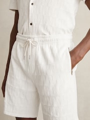 Hors blanc - Short Reiss Phillimore en coton texturé à cordon - Image 5 de 7