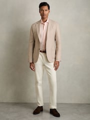 Prep розовый - Льняная рубашка на пуговицах Reiss Ruban - Изображение 3 из 6
