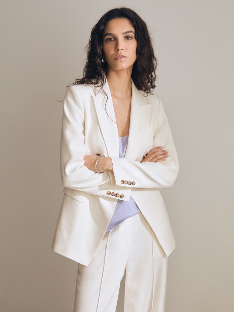 Wit - Reiss Dion Atelier Double Breasted Suit Blazer - Image 3 of 7