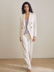 Wit - Reiss Dion Atelier Double Breasted Suit Blazer - Image 4 of 7