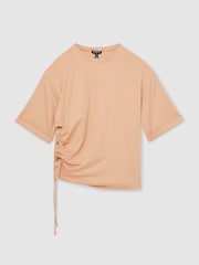 Reiss Neutral Berkeley Atelier Cotton Cut-Out Rope-Cord Top - Image 2 of 5