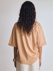 Reiss Neutral Berkeley Atelier Cotton Cut-Out Rope-Cord Top - Image 4 of 5