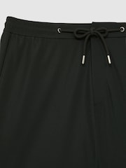 Reiss Dark Green Newmark Textured Drawstring Shorts - Image 6 of 6