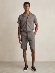 Reiss Ezra Geometric Jacquard Drawstring Shorts - Image 1 of 6