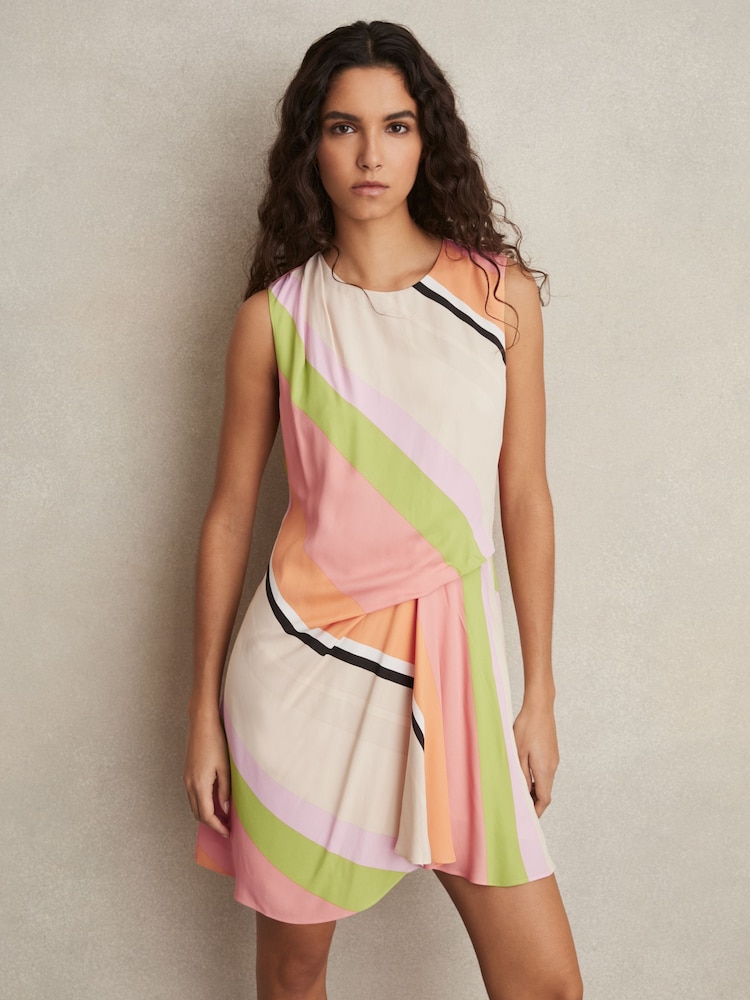 Reiss Ellia Stripe-Print Tuck Mini Dress - Bild 1 von 5 Reiss Ellia Stripe-Print Tuck Mini Dress - Bild 1 von 5