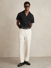 Reiss Black Stockwell Cotton Paisley-Embroidered Shirt - Image 3 of 6