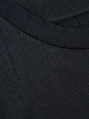 Reiss Navy Ivan Oversized Wave-Jacquard T-Shirt - Image 6 of 6