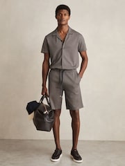 Reiss Drakes Geometric Jacquard Cuban-Collar Shirt - Image 3 of 6