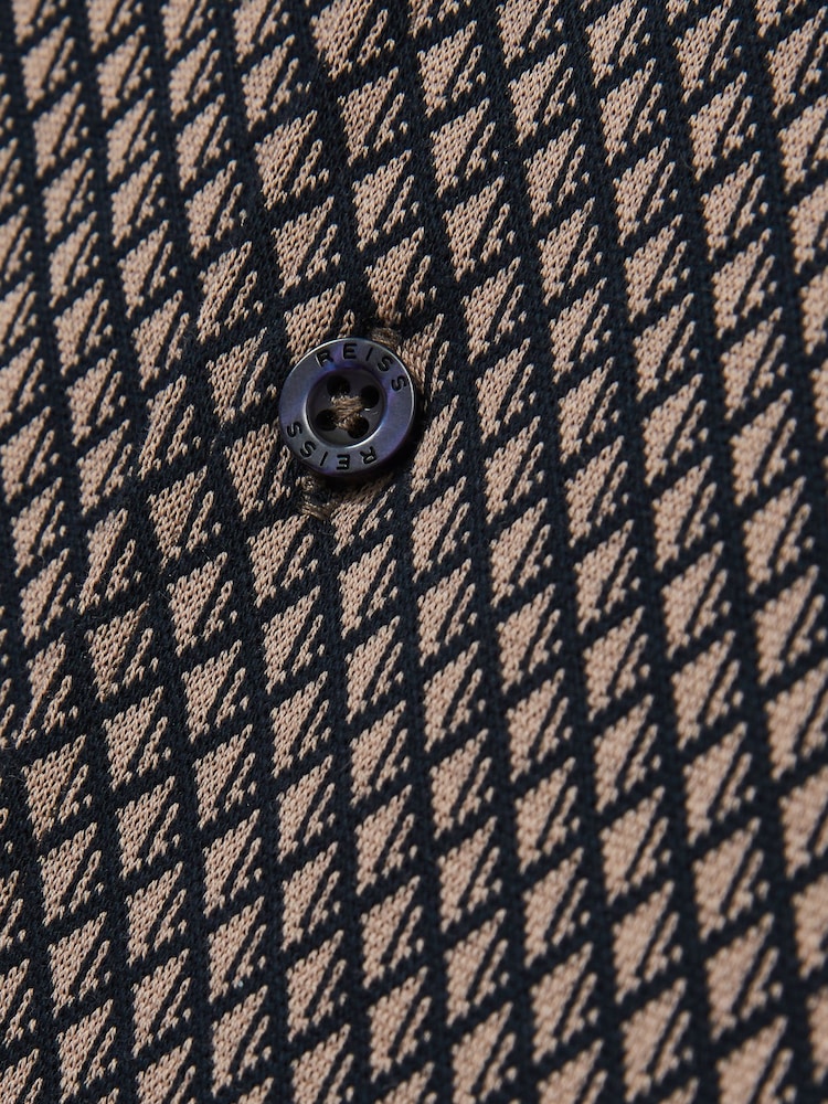 Reiss Drakes Geometric Jacquard Cuban-Collar Shirt - Image 6 of 6