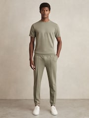 Reiss Sage Bradley Interlock Jersey Crew Neck T-Shirt - Image 1 of 6