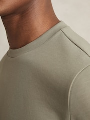 Reiss Sage Bradley Interlock Jersey Crew Neck T-Shirt - Image 4 of 6