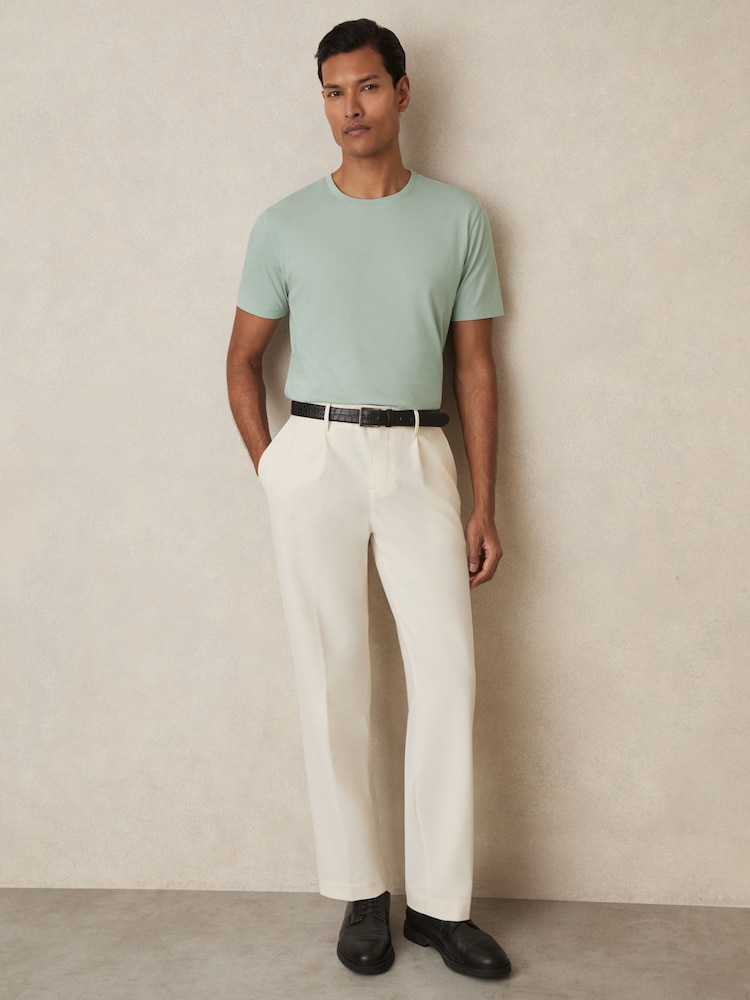 Reiss Mint Green Bless Cotton Crew Neck T-Shirt - Image 1 of 6 Reiss Mint Green Bless Cotton Crew Neck T-Shirt - Image 1 of 6