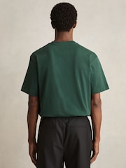 Reiss Green Tate Cotton Garment-Dyed Oversized T-Shirt - Image 5 of 6