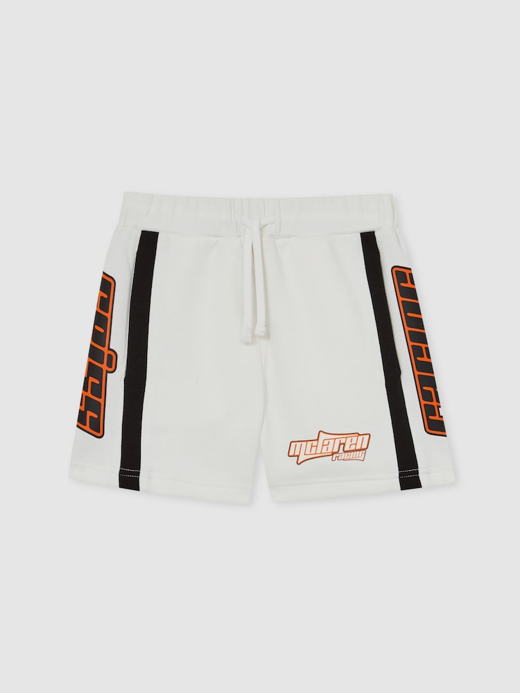 Blanco - Reiss Ride Unisex Fit McLaren F1 Team Drawstring Shorts - Imagen 1 de 8