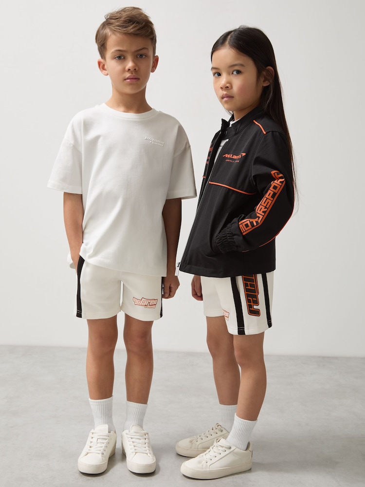 Reiss White Ride 13-14 yrs Unisex Fit McLaren F1 Team Drawstring Shorts - Image 2 of 8 Reiss White Ride 13-14 yrs Unisex Fit McLaren F1 Team Drawstring Shorts - Image 2 of 8
