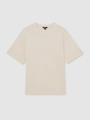 Bisque/Stone - Reiss Tate Cotton Garment-Dyed Oversized T-Shirt - Bild 2 von 7