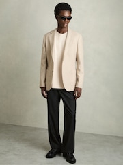 Bisque/Stone - Reiss Tate Cotton Garment-Dyed Oversized T-Shirt - Bild 3 von 7